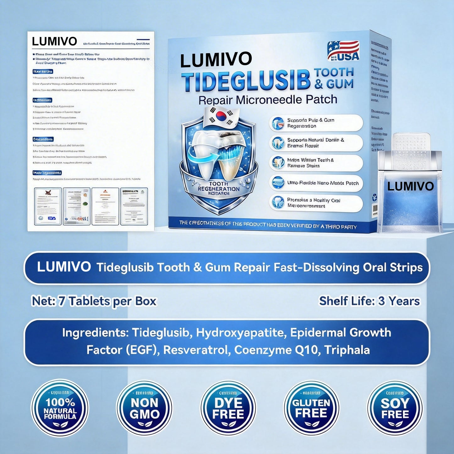LUMIVO® 🦷 Tideglusib Fast‑Dissolving Tooth & Gum Repair Oral Strips ✨
